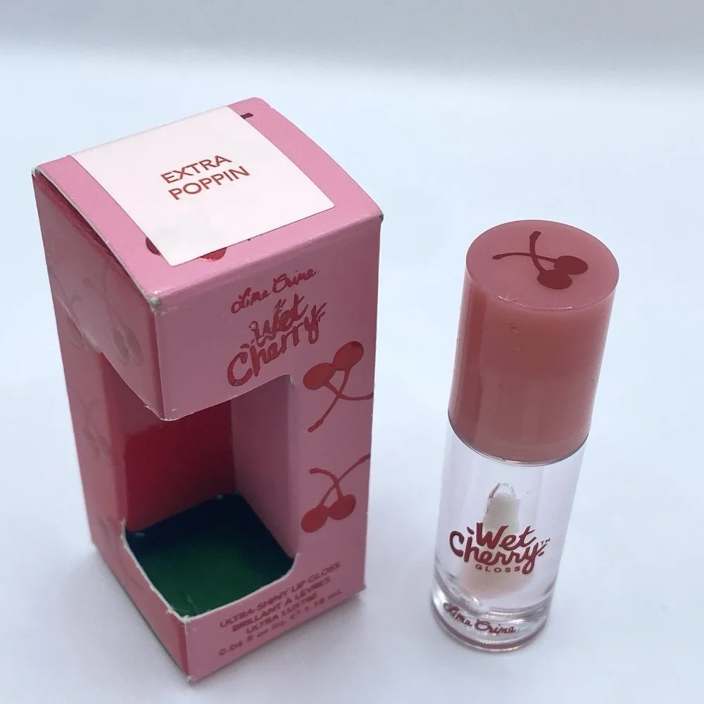 Lime Crime Wet Cherry Lip Gloss Extra Poppin MINI .04 oz NEW